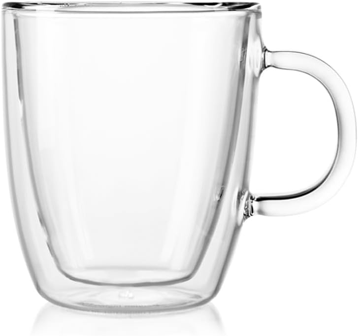 Bodum 10oz Bistro Double Wall Insulated Mug, High-Heat Borosilicate Glass, Set of 2, Clear - Image 4