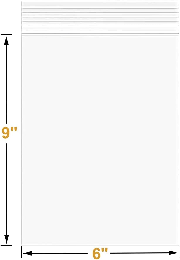 100 Pcs 6" x 9" Plastic Bags Thick 5 Mil Clear Resealable Zip Seal Lock Poly Bags Heavy Duty Zipper Reclosable Baggies Packing Jewelry Earrings Crafts Sample Coin Pills - Image 3