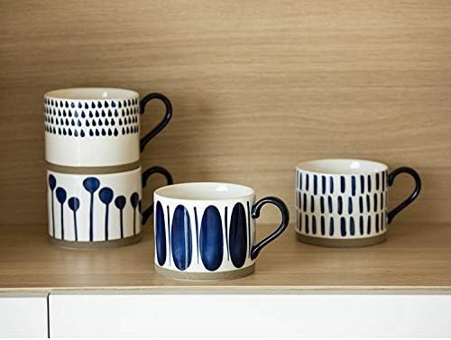Koja 16 oz. Elegant Hand Painted Decorative Large Porcelain Ceramic Mug Set. 4 Decorative Mugs. Colorful Gift Pack. Impress & Entertain Family & Guests. Dishwasher Microwave Safe. - Image 5