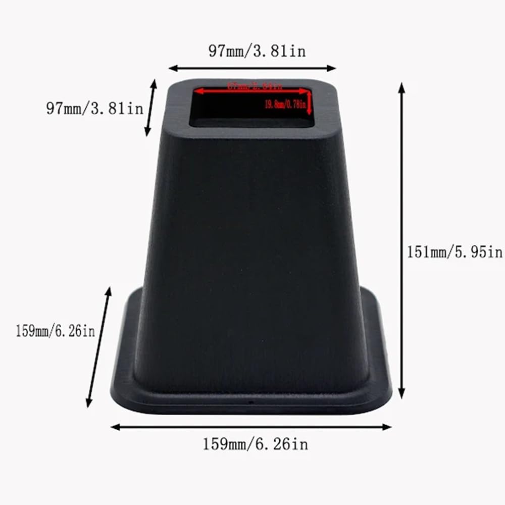 HomeRoots Bed Risers Set of 8 Heavy Duty Plastic 3, 5 or 8 Inch Adjustable Risers for Bed, Furniture Sofa, Table, and Chair - Black - Image 3