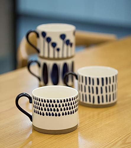 Koja 16 oz. Elegant Hand Painted Decorative Large Porcelain Ceramic Mug Set. 4 Decorative Mugs. Colorful Gift Pack. Impress & Entertain Family & Guests. Dishwasher Microwave Safe. - Image 3