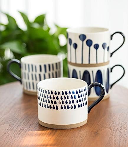 Koja 16 oz. Elegant Hand Painted Decorative Large Porcelain Ceramic Mug Set. 4 Decorative Mugs. Colorful Gift Pack. Impress & Entertain Family & Guests. Dishwasher Microwave Safe. - Image 9