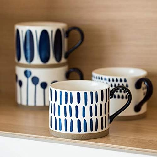 Koja 16 oz. Elegant Hand Painted Decorative Large Porcelain Ceramic Mug Set. 4 Decorative Mugs. Colorful Gift Pack. Impress & Entertain Family & Guests. Dishwasher Microwave Safe. - Image 4