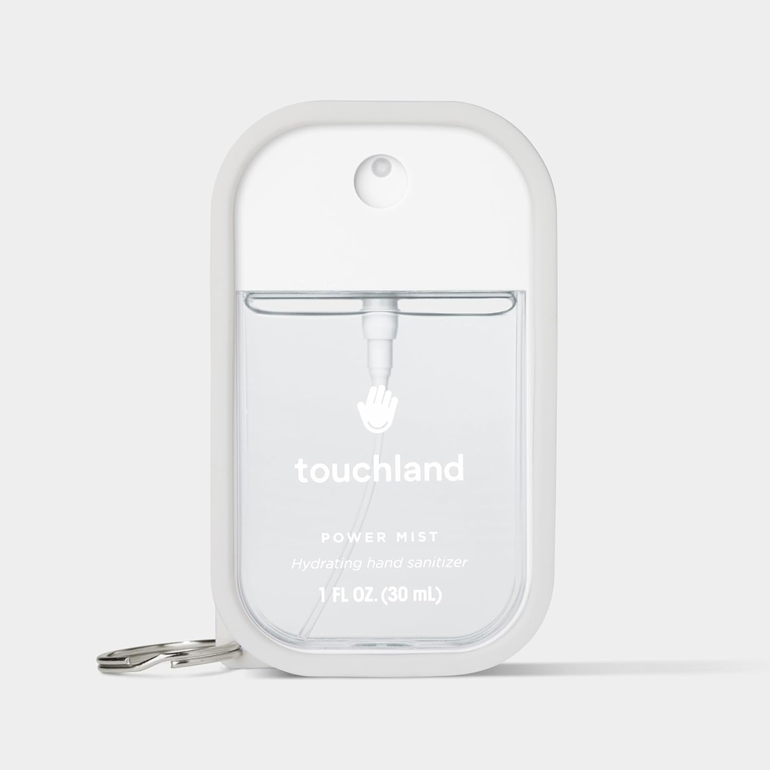 Touchland Silicone Hand Mist Case with Keyring, 1 FL OZ - Icy White - Image 4