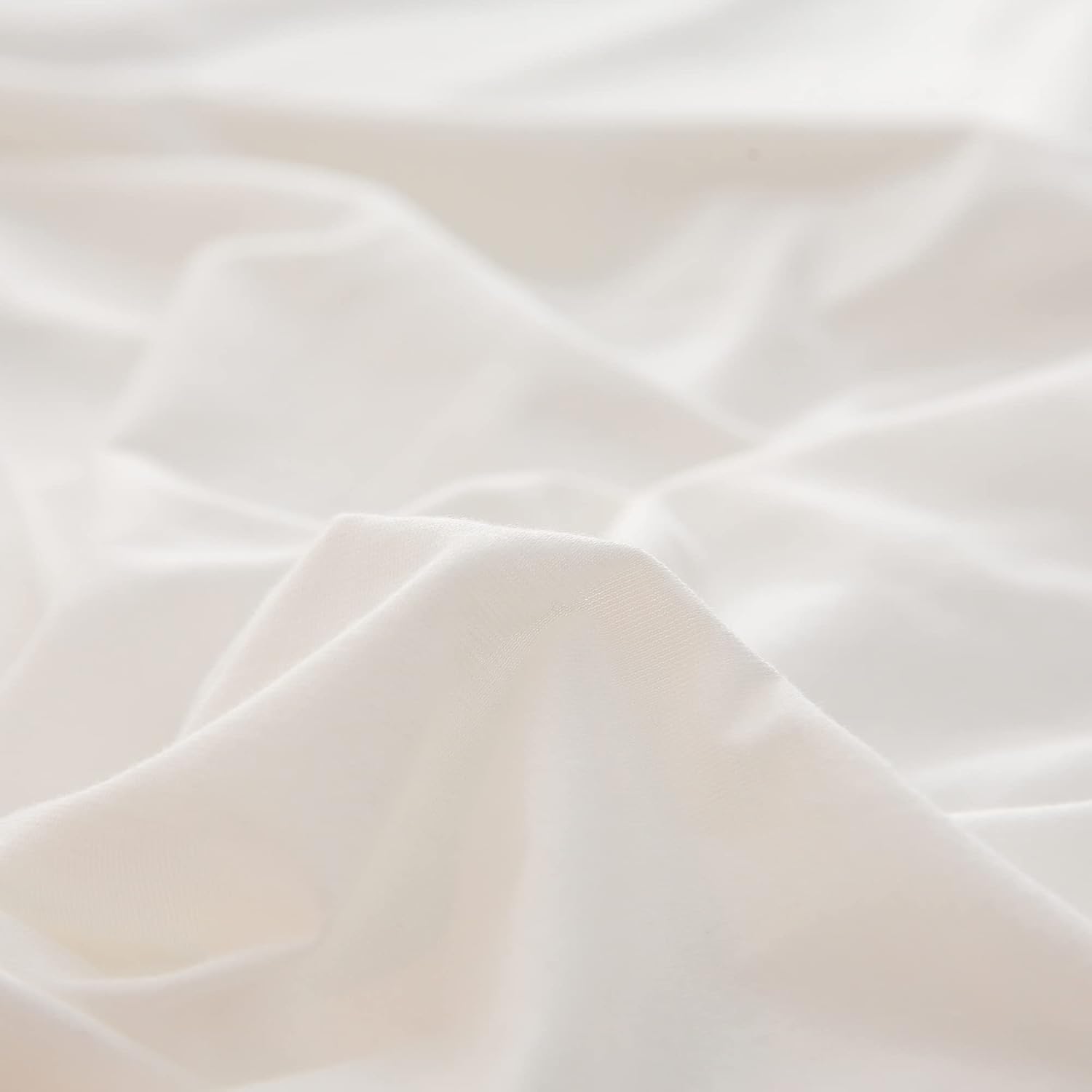 PURE ERA Jersey Knit Pillowcases 100% T-Shirt Cotton Super Soft Comfy Breathable, Set of 2, Standard 20" x 36", Solid Off White - Image 4