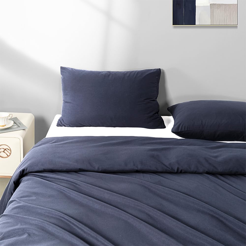 2 Pack Microfiber Zipper Pillowcases, Soft Comfortable Not Shrink Navy Blue Pillow Case, Standard Pillow Cases Set of 2 (20x26 Inches) - Image 3