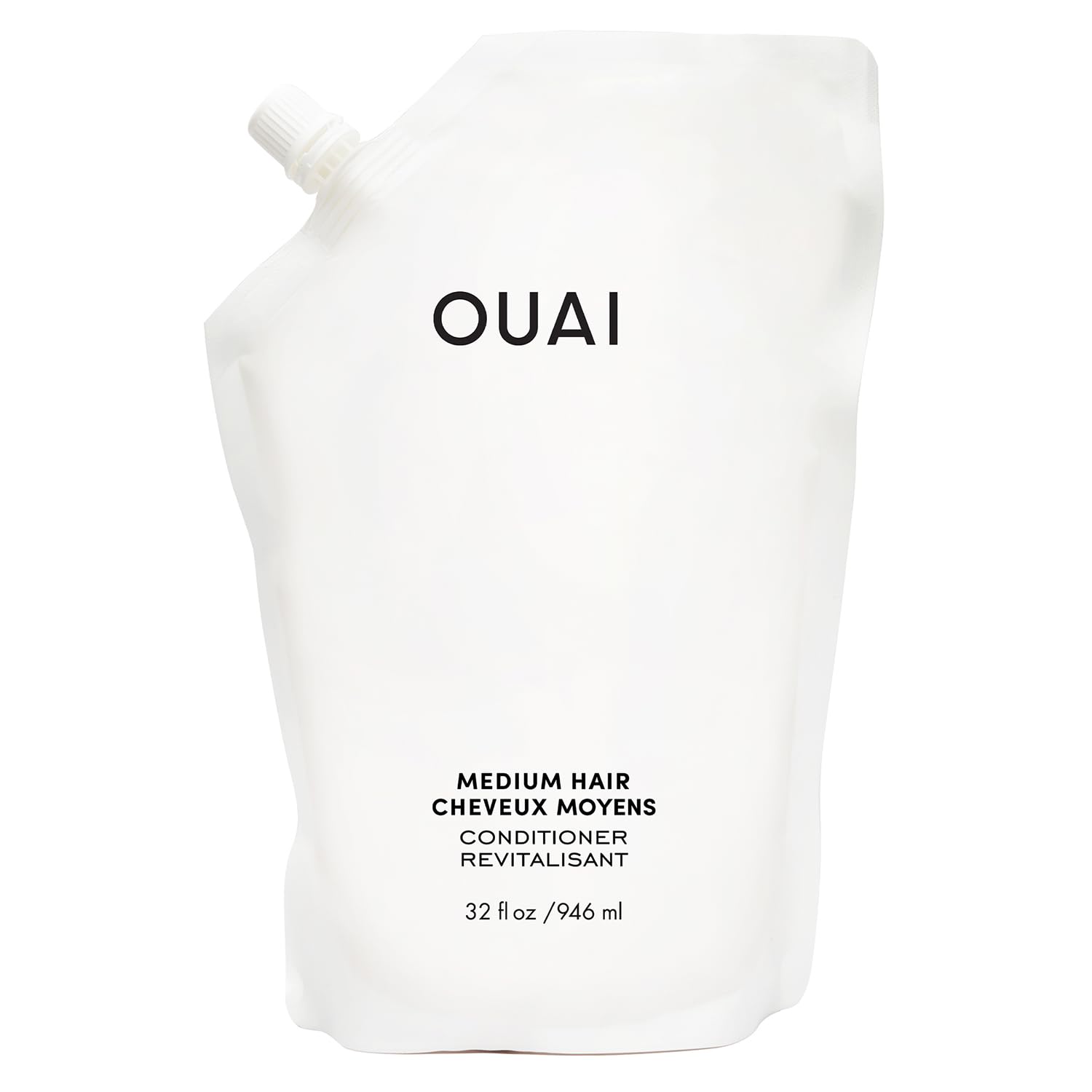 OUAI Medium Conditioner Refill - Hydrating Hair Conditioner with Coconut Oil, Babassu Oil, and Keratin - Strengthens, Repairs and Adds Shine - Paraben and Phthalate Free Hair Care Products (32 Oz) - Image 2