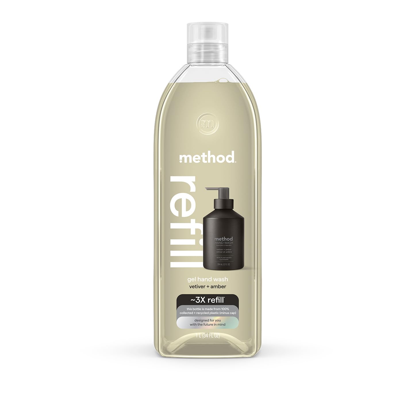 Method Gel Hand Soap Refill, Vetiver + Amber, 34 Fl Oz (Pack of 1) (Packaging May Vary) - Image 2