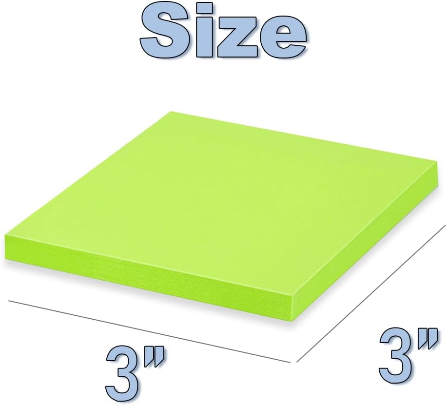 (56 Pads) Sticky Notes Bulk 3x3 in Post Bright Stickies Colorful Super Sticking Power Memo Pads, Strong Adhesive - Image 3