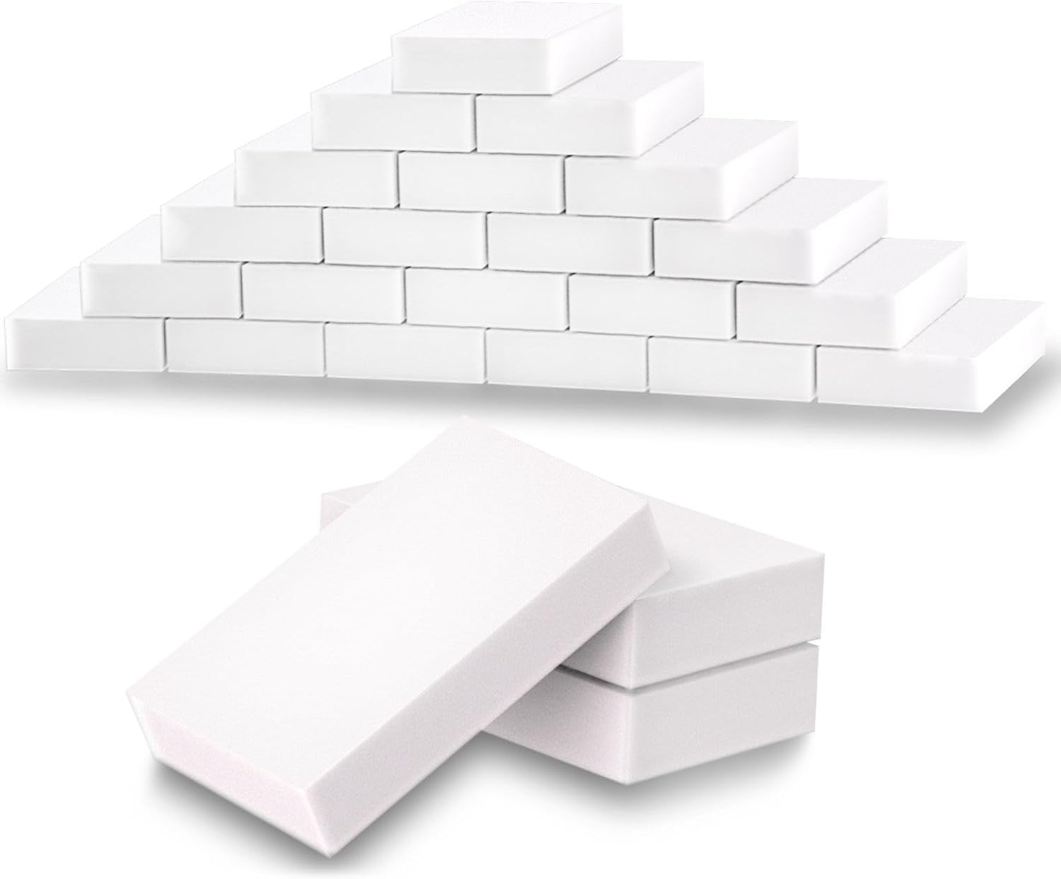 (50 Pack) Eraser Sponge SmilePowo Maigc Cleaning Sponge Eraser Melamine Sponges in Bulk Boat Eraser Multi Surface Scrubber Foam Cleaning Pads - Bathtub, Floor, Baseboard, Bathroom, Wall Cleaner - Image 2
