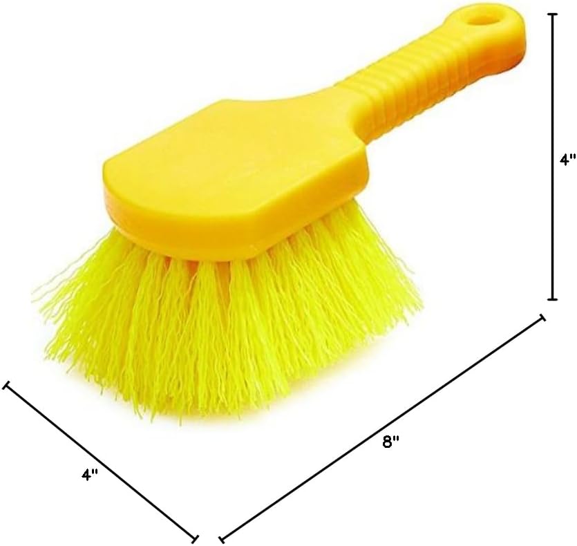 Rubbermaid Commercial 8" Utility Scrub Brush Plastic Handle Synthetic Bristles Cleaning Multi Purpose Heavy Duty Outdoor Wheels and Tires - Image 5