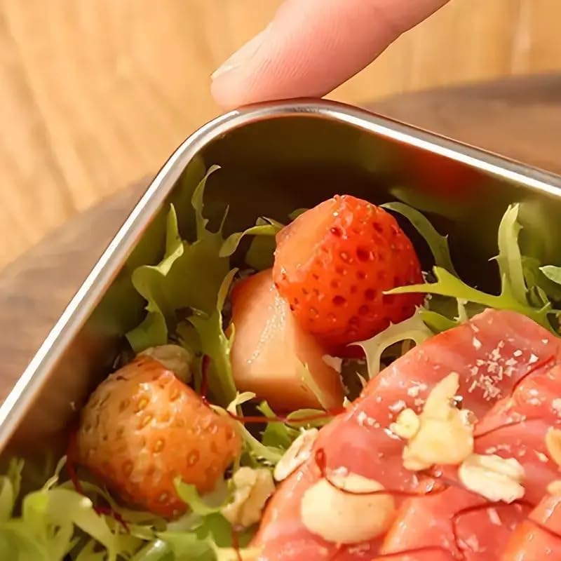 6pcs Stainless Steel Stacking Food Containers with Lids, Reusable Snack & Prep Containers for Office, sp-00018 - Image 8