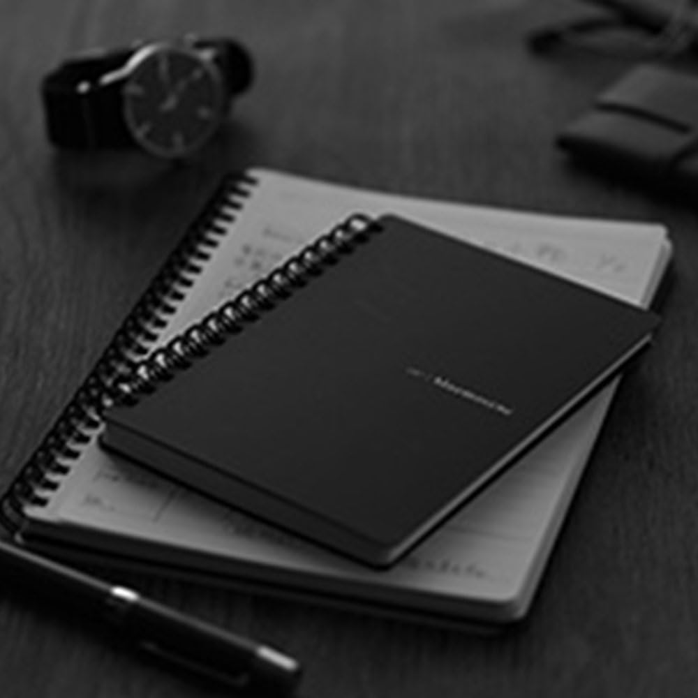 Maruman Mnemosyne Lined Notebook- A5, 8.27" x 6.34", 80 Sheets / 160 Pages, 7mm College Ruled Journal, Perforated Pages & Wire-Bound to Lay Flat, Black, Made in Japan - Image 8