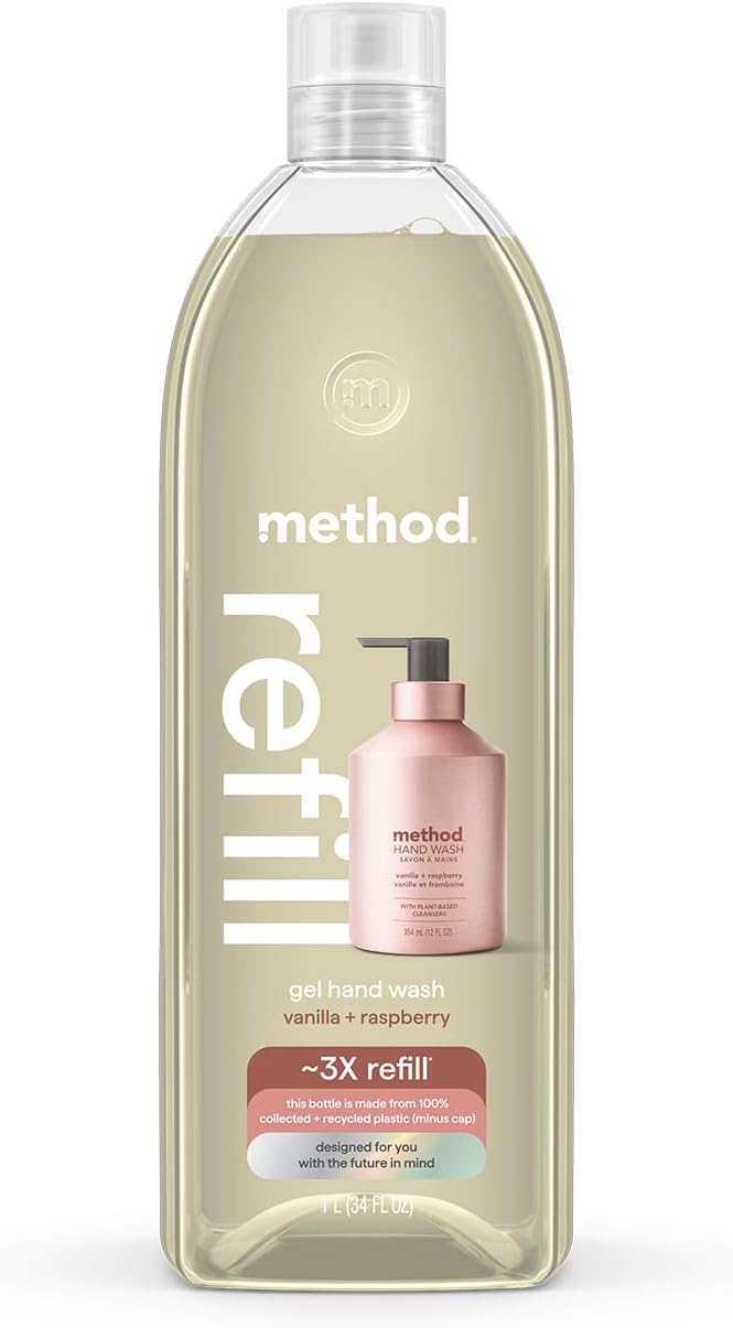 Method Gel Hand Soap Refill, Vanilla + Raspberry, 34 Fl Oz (Pack of 1) (Packaging May Vary) - Image 2