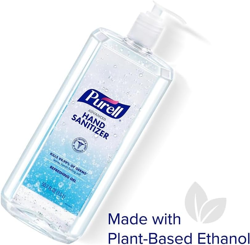 PURELL Advanced Refreshing Gel Hand Sanitizer, Clean Scent, 1.5 L Pump Bottle, 4/Carton - Image 6