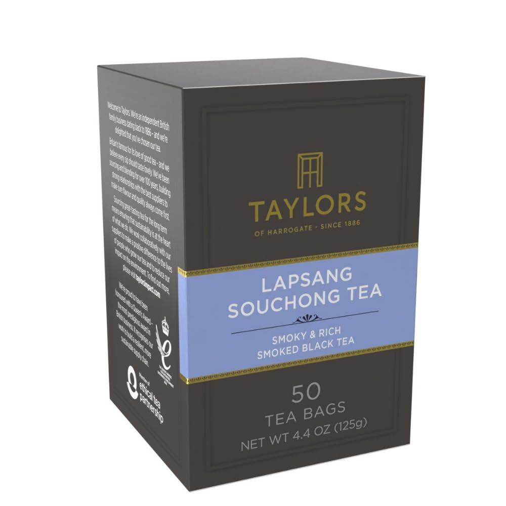 Taylors of Harrogate Lapsang Souchong, Black Tea, Pillow Tea Bags, 50 Count (Pack of 1), Smoky, Rich and Strong, Caffeinated, Enjoy Hot or Iced, 50 Teabags - Image 4