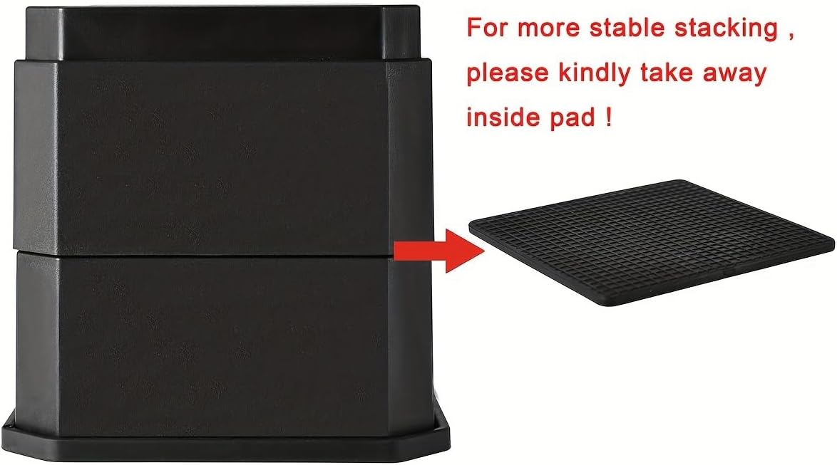 Bed Risers 2 Inch with Soft Non-Slip Rubber Pads, Heavy Duty Furniture Lifts for Bed Sofa Table, Floor Protector 4 Pack - Image 6