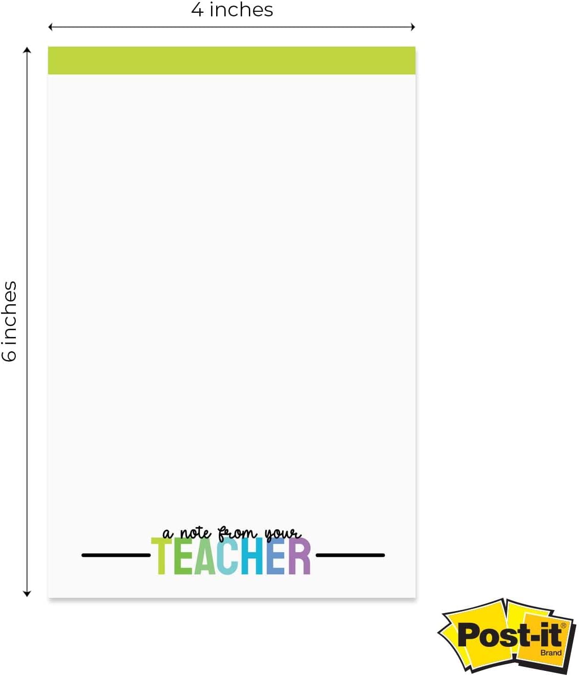 Gotcha Covered Notebooks Colorful Teacher Sticky Note Pads / 4" x 6" Repositionable Classroom Sticky Notes / 50 Sheets Per Pad/Set Of 5 Designs/Made In USA - Image 3