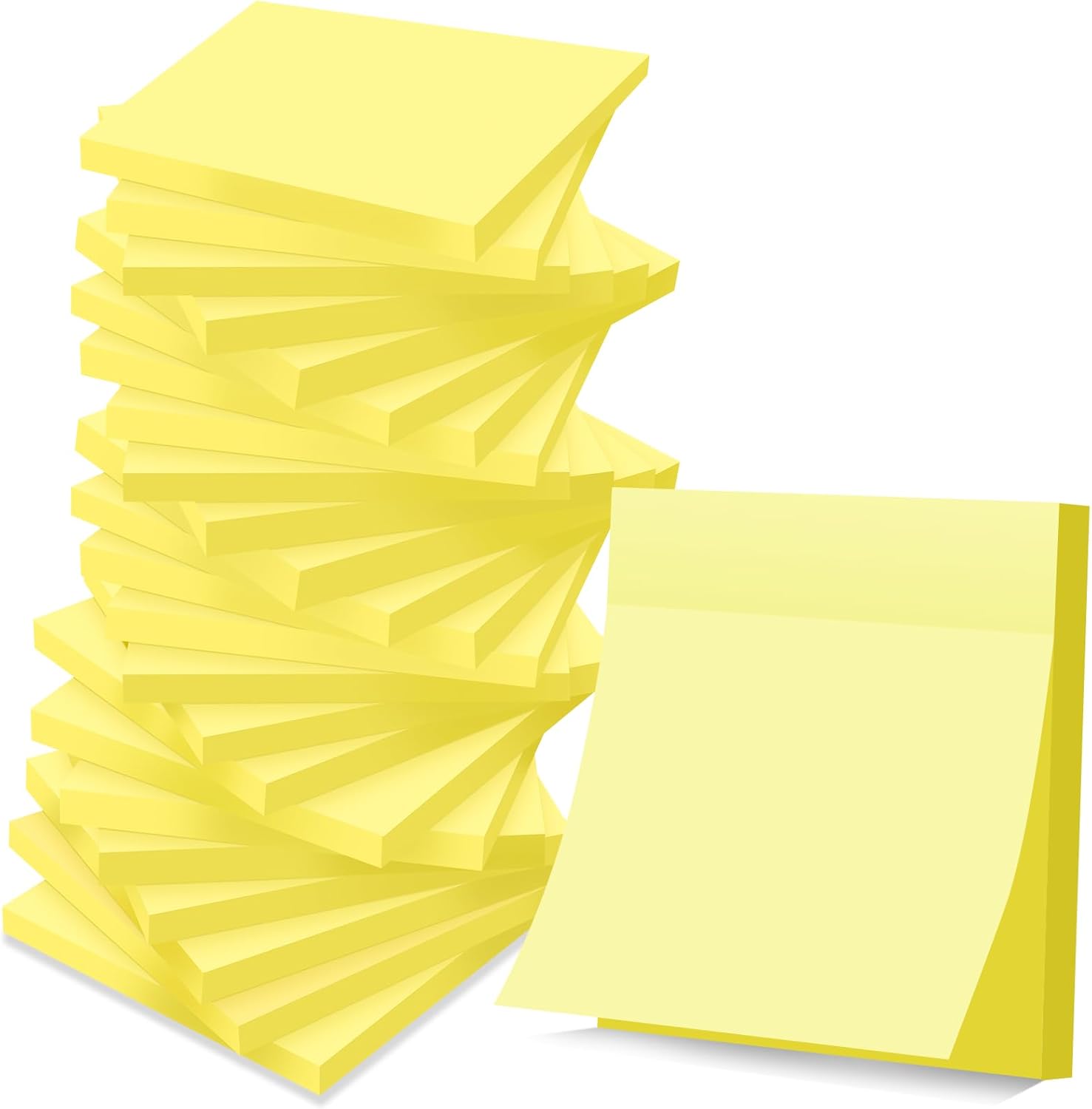 (24 Pack) Sticky Notes 3x3 in Yellow, Clean Removal, Recyclable, Self-Stick Pads, Easy to Post for Home, Office, Notebook - Image 2