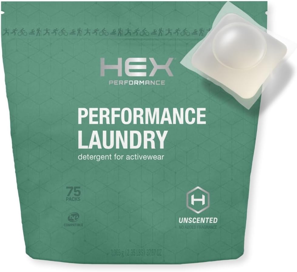 HEX Performance Laundry Detergent Packs, Unscented, 75 Count – Activewear Detergent Pods for Odor & Sweat Removal, Fragrance-Free Sport Wash, HE Compatible - Image 2