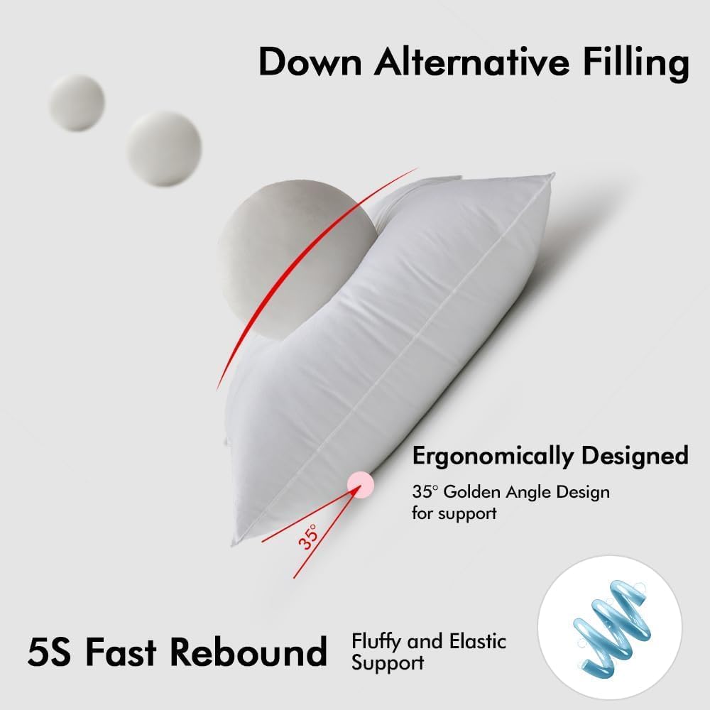 MIULEE 12x20 Down Alternative Pillow Insert Decorative Throw Pillow 12 x 20 Inch Body Bed Sleeping Ultra Soft Fluffy Form for Sofa Couch Bed - Image 9