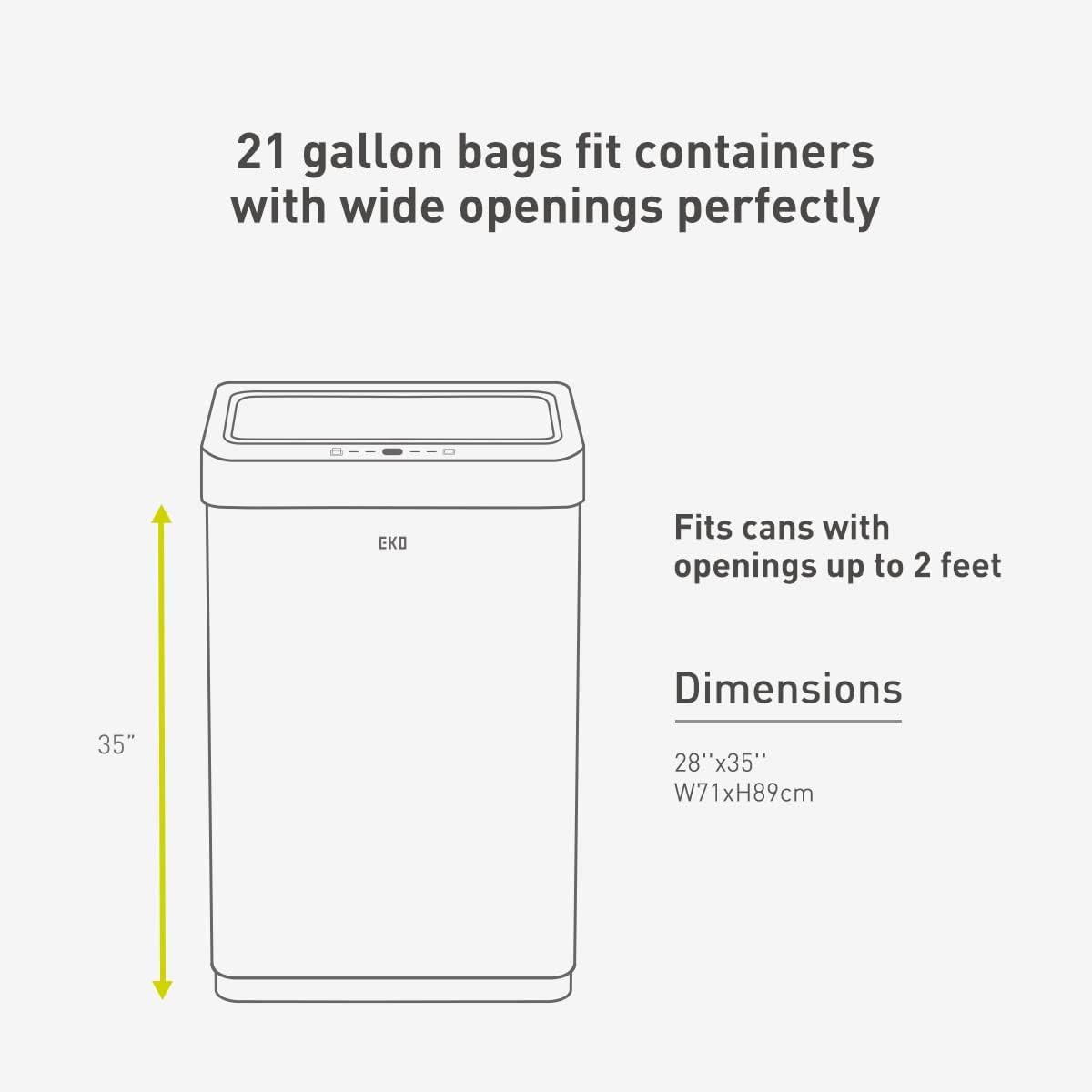 EKO 21 Gallon / 50-90 Liter, 60 Count Drawstring Trash Bags, Extra-Strong Unscented Garbage Bags, Easy-Dispense Roll for Kitchen & Household Use, Code G, White - Image 7