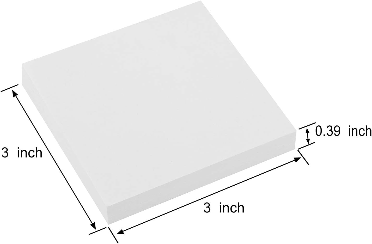 ZCZN 400 Sheets Pop-up Sticky Notes, 3 x 3 Inches, 4 Pads Bright Color Self-Stick Notes, 100 Sheets/Pad, White - Image 3