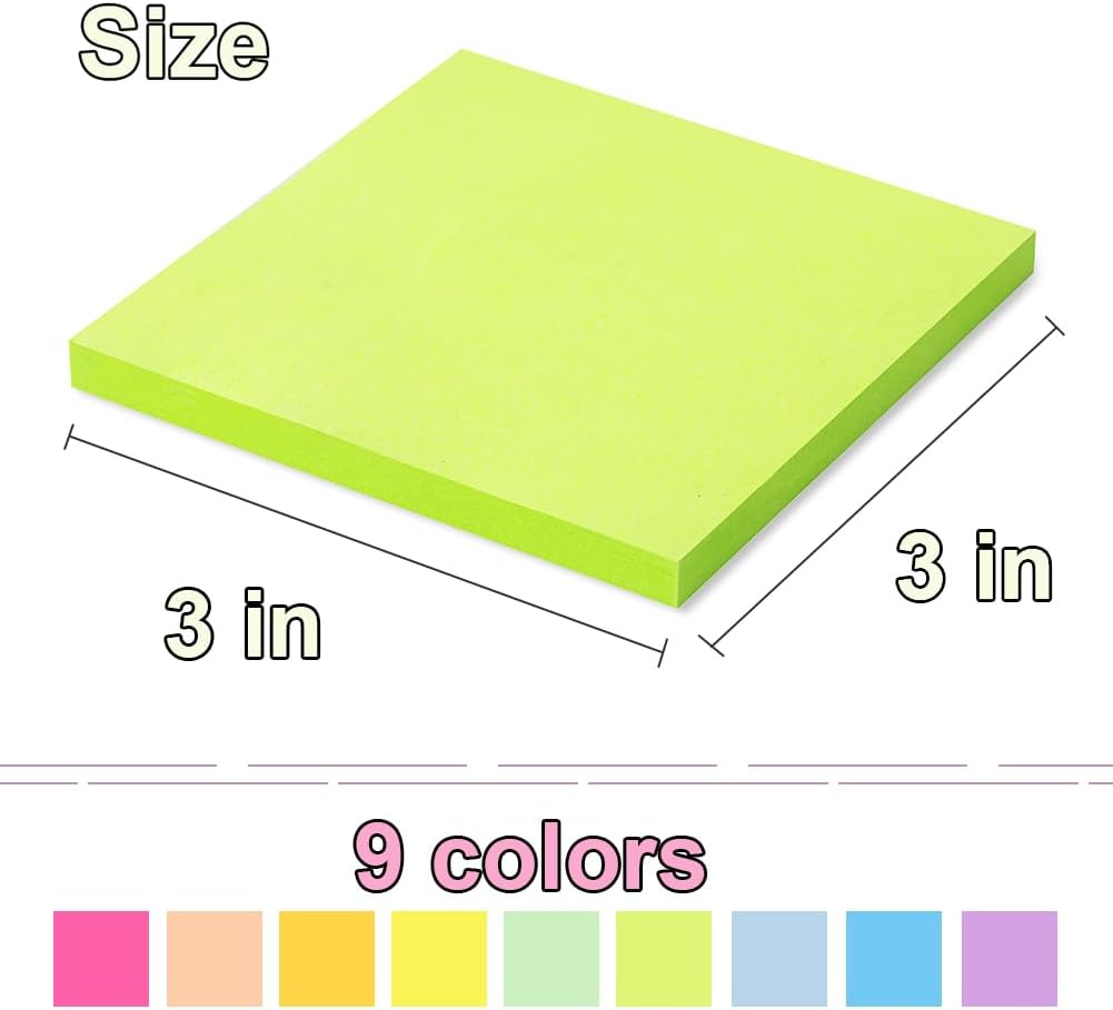 (18 Pack) Pop Up Sticky Notes Refill,3x3 in Popup Notepads,Accordion Stickies Super Sticking Power,Office School Memo Note Pads Bright Colors,Post on Windows Doors,Recyclable,Easy to Write on - Image 4