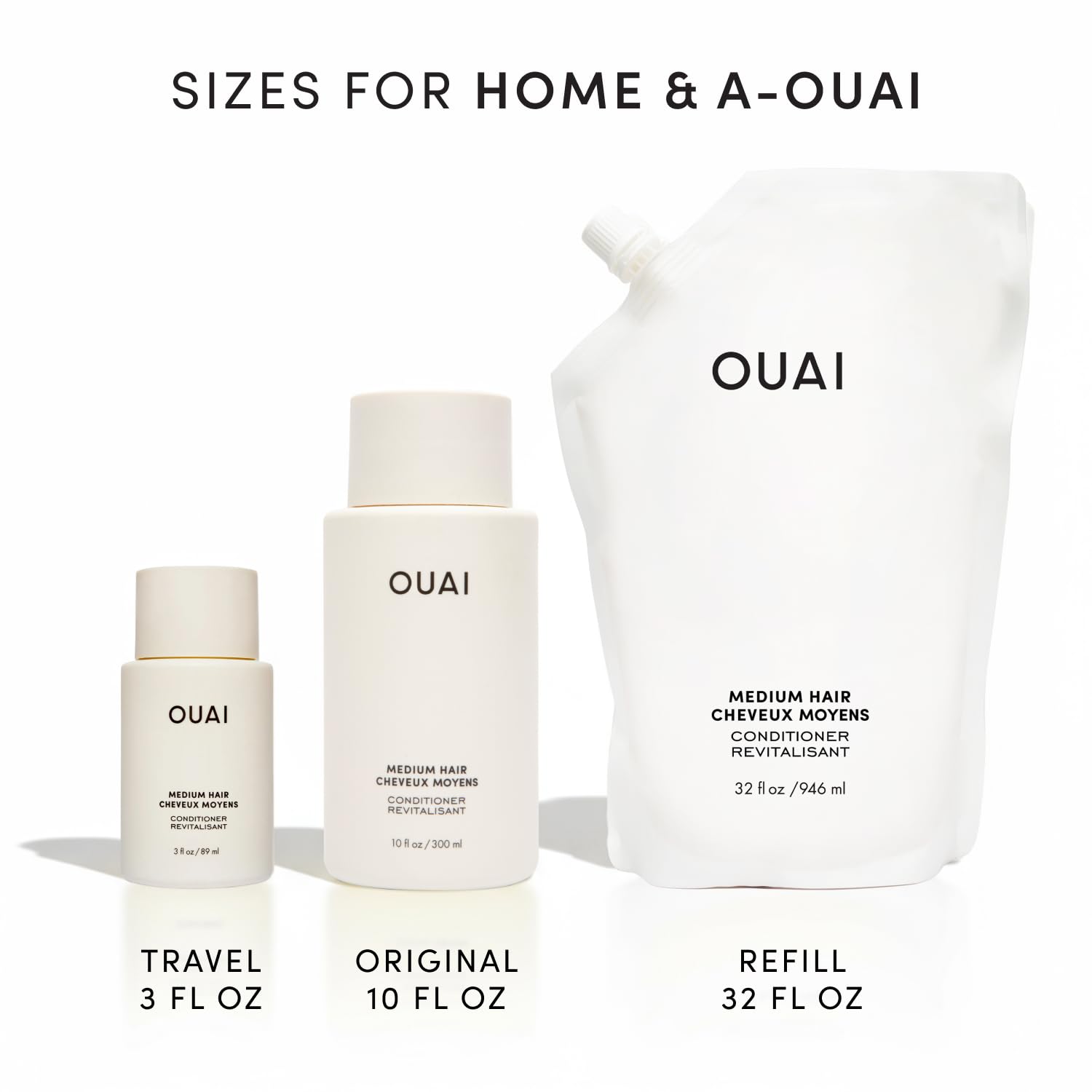OUAI Medium Conditioner Refill - Hydrating Hair Conditioner with Coconut Oil, Babassu Oil, and Keratin - Strengthens, Repairs and Adds Shine - Paraben and Phthalate Free Hair Care Products (32 Oz) - Image 10