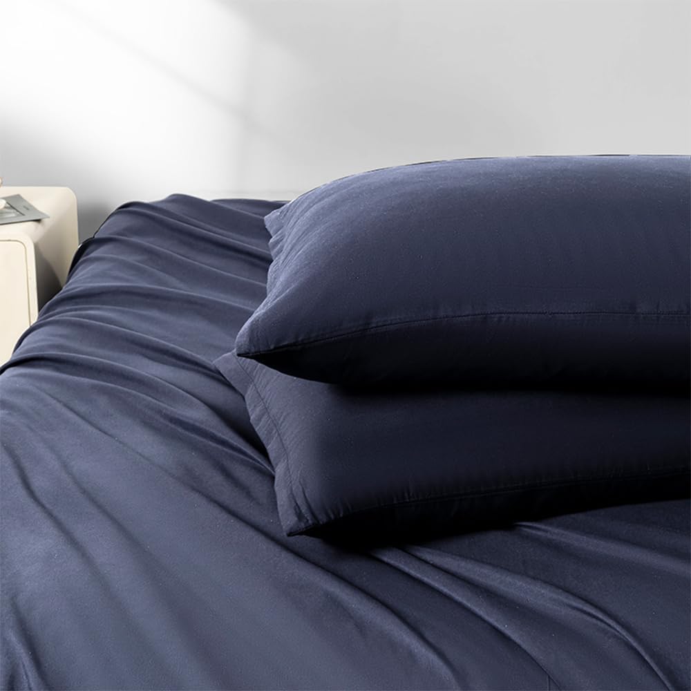 2 Pack Microfiber Zipper Pillowcases, Soft Comfortable Not Shrink Navy Blue Pillow Case, Standard Pillow Cases Set of 2 (20x26 Inches) - Image 8