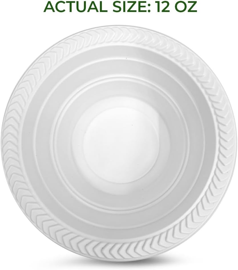 Betta 12 Oz Disposable Plastic Soup Bowls, White, 800 Count, Bulk Case for Schools, Breakrooms and Cafeteria, Microwave Safe (8 Pack Per Box x100) - Image 3