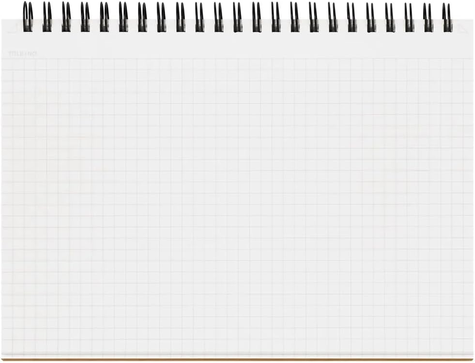 Maruman Mnemosyne Grid Notebook- Horizontal A5 Layout, 5.83" x 8.27", 70 Sheets / 140 Pages, 5mm Graph Paper Journal, Perforated Pages & Wire-Bound to Lay Flat, Black, Made in Japan - Image 3