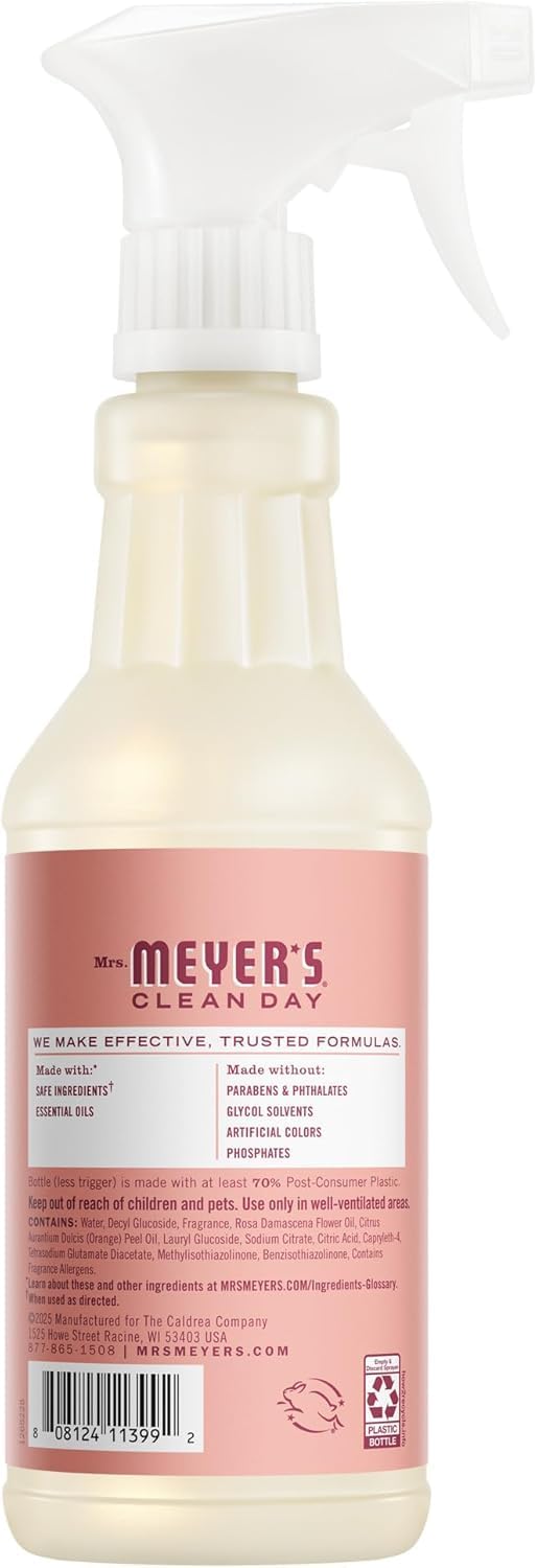 Mrs. MEYER'S Rose Scent Kitchen Basics Set, Dish Soap, Hand Soap, Multi-Surface Everyday Cleaner 3 ct. - Image 4