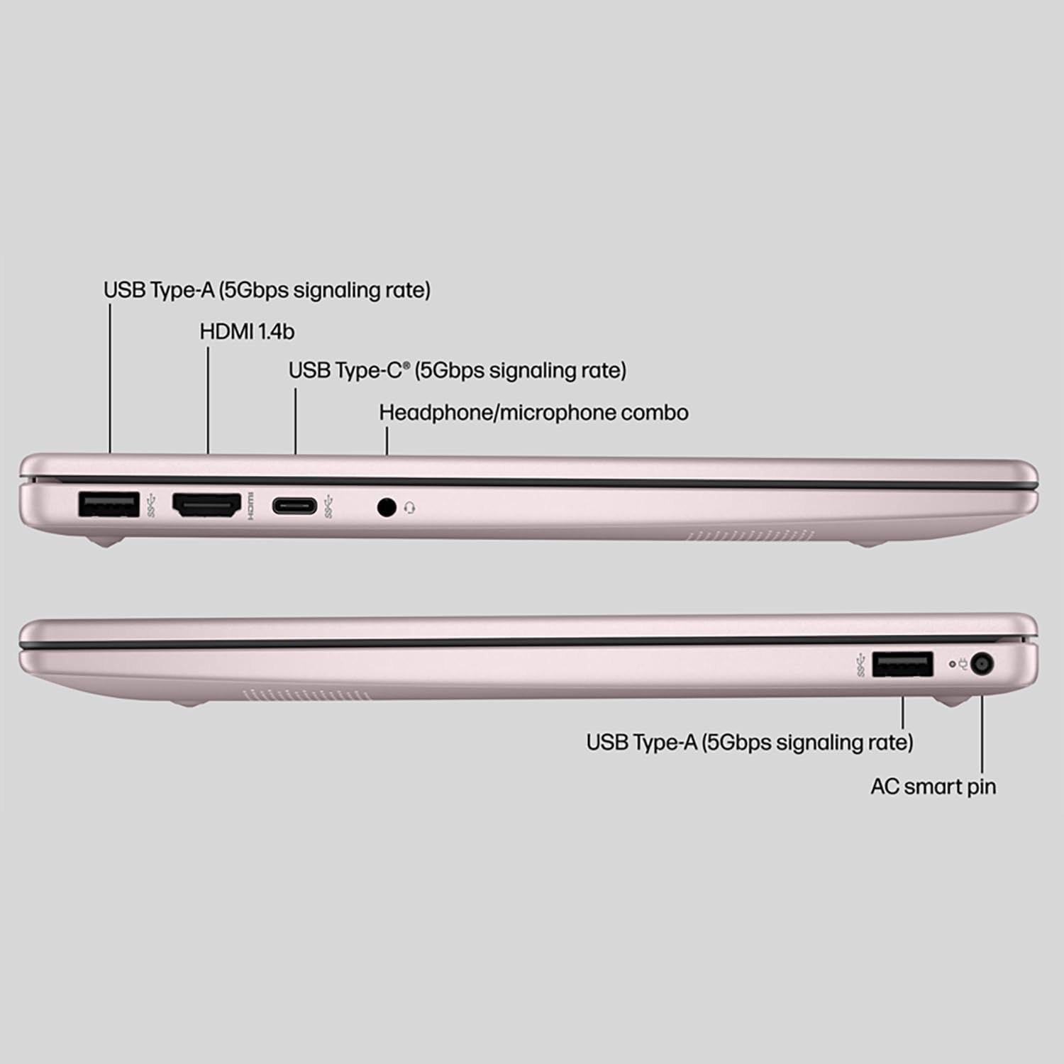 HP Laptop 2026 Edition with Copilot AI, 16GB RAM, 256GB SSD + 128GB UFS, Intel Processor, Long Battery Life, Lightweight, 1 Year Office 365, Windows 11 Home S for Students & Office, Type-C HUB, Pink - Image 8