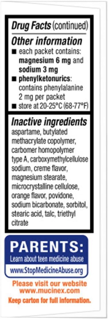 Mucinex Children's Chest Congestion Expectorant and Cough Suppressant Mini-Melts, Orange Cream, 12 Count (Packaging May Vary) - Image 5