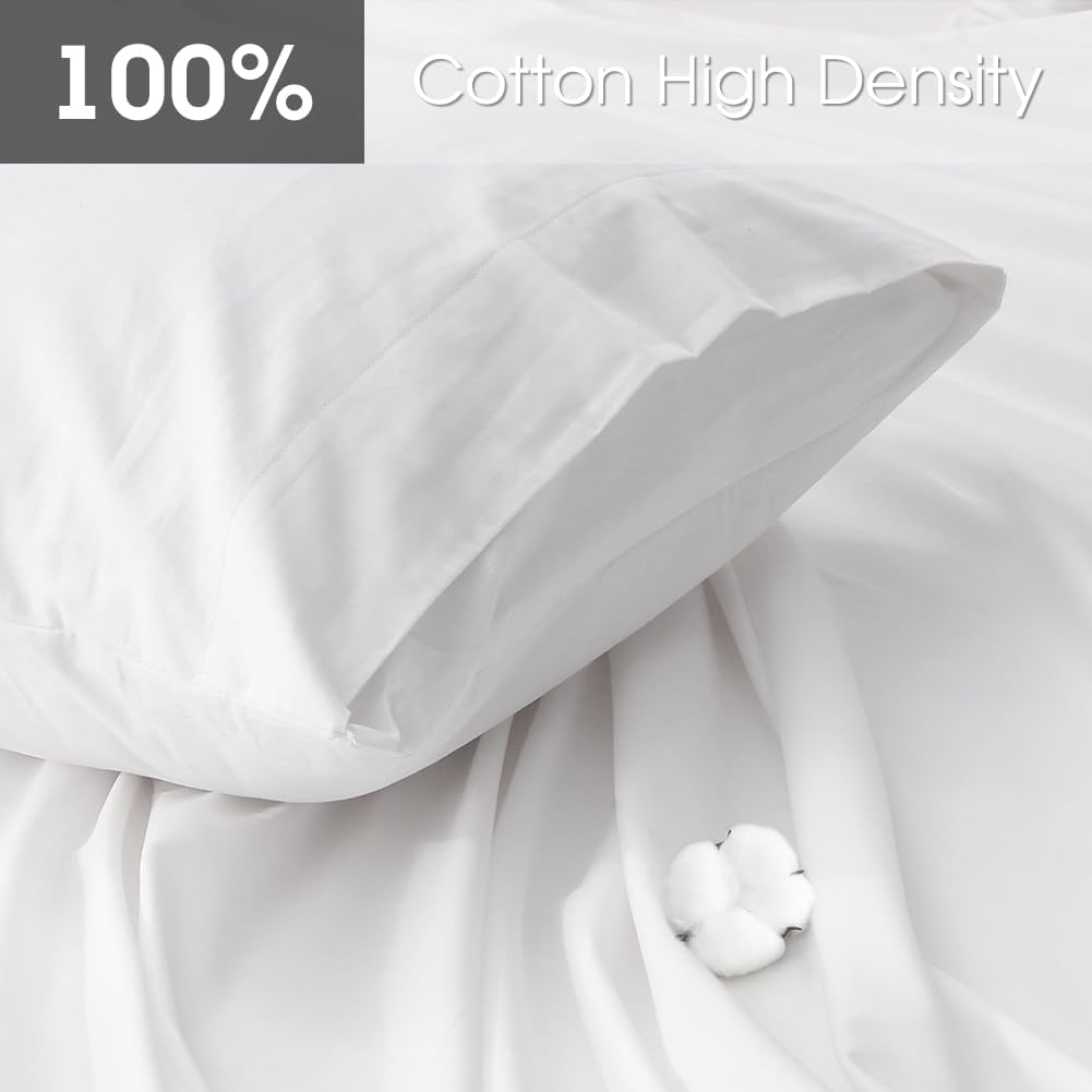 HYPREST Extra Deep Pocket King Sheet Sets Fits 18"-24" in Deep Mattress -100% Cotton King Sheet Set,White Hotel Crisp Soft Cooling Sheet Sets for King Bed Deep Pocket - Image 3