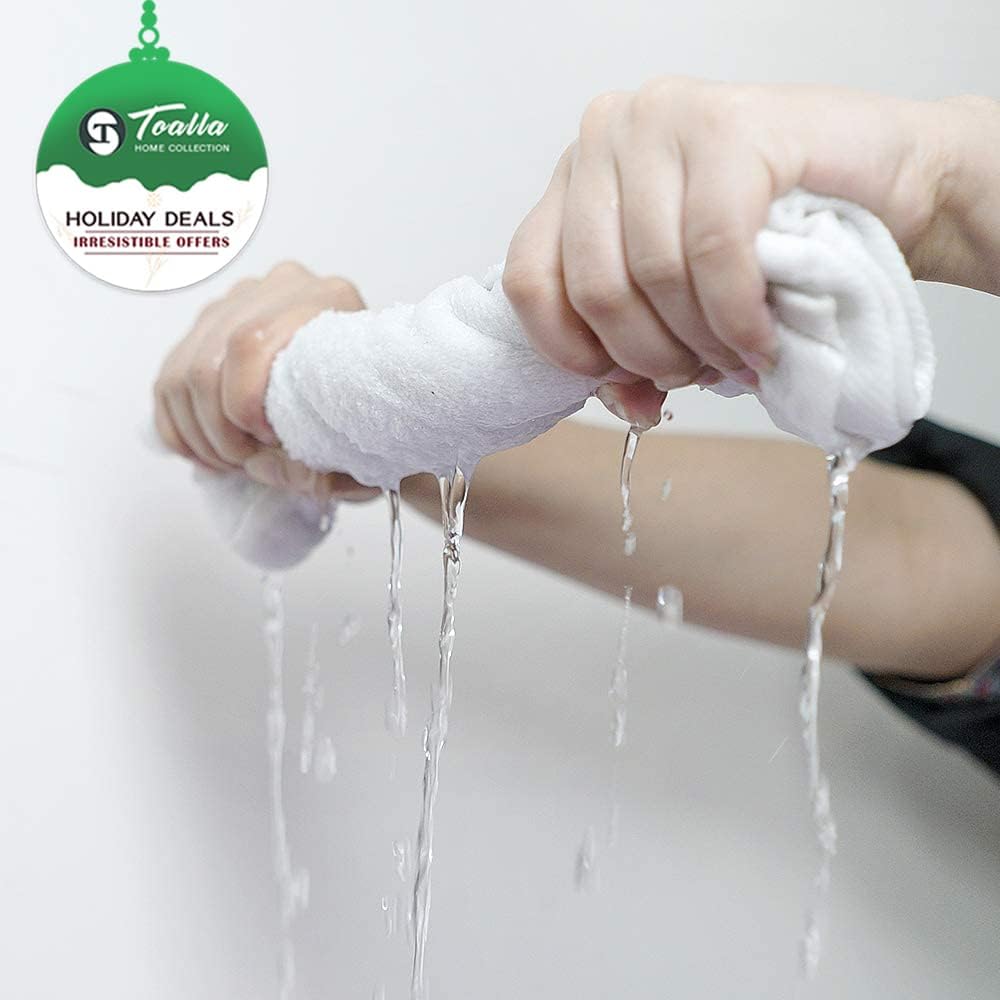 100% Cotton Washcloths 60 Pack|400 GSM|Soft Face & Body Washcloths|Highly Absorbent|12 x 12 Inches|White - Image 6