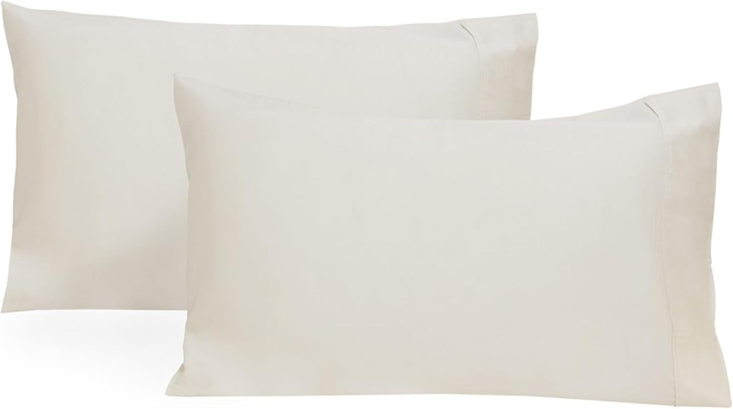 Organic Cotton Standard Size Pillowcases - Off-White, GOTS Certified, 400 Thread Count, 21"x30", Unbleached, Dye-Free All Natural 100% Cotton Pillow Cases (Off-White, Standard Size - Set of 2) - Image 2