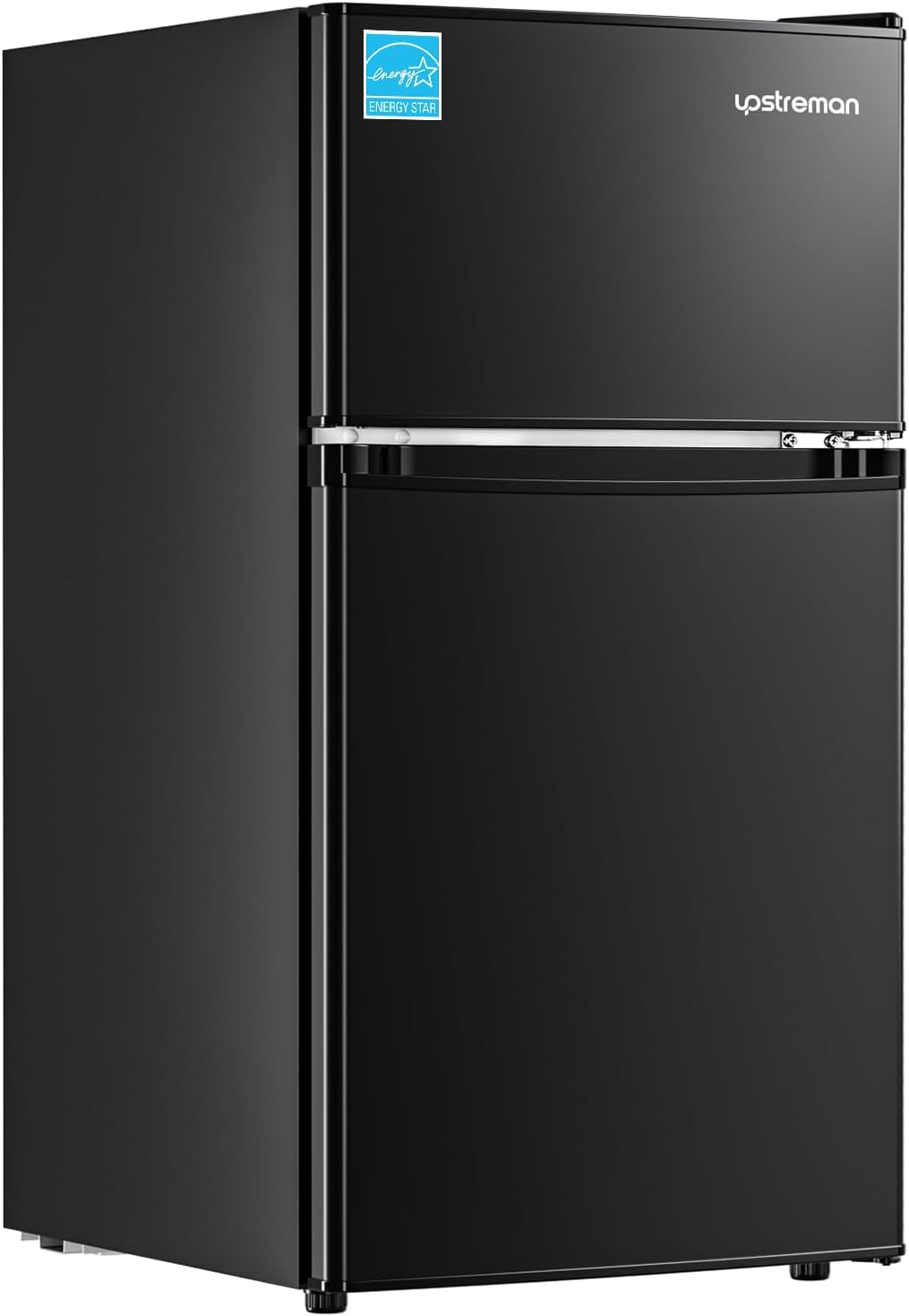 Upstreman 3.1 Cu.Ft Mini Fridge with Freezer, Double Door Small Fridge, Dorm Essentials, Adjustable Thermostat, Energy Saving, Mini Refrigerator for Office, Dorm, Bedroom, Black - Image 2