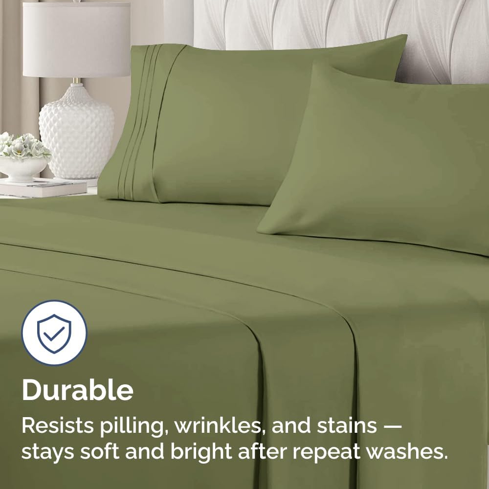 Queen Pillow Cases Set of 2 - Ultra Soft Hotel Quality Pillowcase Covers - Comfy, Cozy & Wrinkle Free - Shrink, Stain & Fade Resistant - Machine Washable Pillow Protectors - 2 Piece Set - Sage Green - Image 5