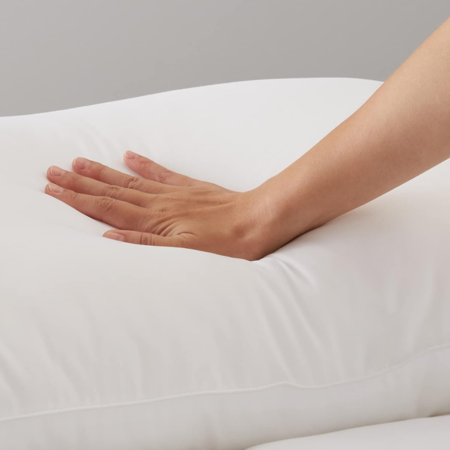 Amazon Basics Down Alternative Bed Pillows and Pillow Protector Case Set, Medium Density, Standard Size 26" x 20", Hypoallergenic, Microfiber, Washable, White, 2-Pack - Image 9