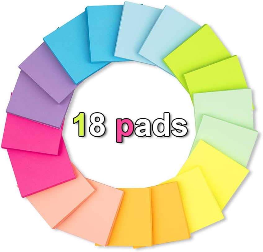 (18 Pack) Pop Up Sticky Notes Refill,3x3 in Popup Notepads,Accordion Stickies Super Sticking Power,Office School Memo Note Pads Bright Colors,Post on Windows Doors,Recyclable,Easy to Write on - Image 3