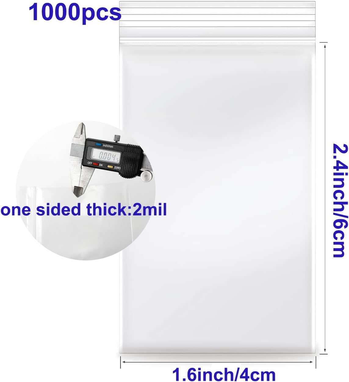 Clear Resealable Zip Bags 4"x6", 2 Mil LDPE, 500 Pack — Reclosable Poly Bags for Jewelry, Samples, Vitamins, Candy, Storage & Shipping (500pcs(4X6in)) - Image 3