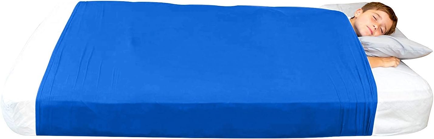 Special Supplies Sensory Bed Sheet for Kids Compression Alternative to Weighted Blankets - Breathable, Stretchy - Cool, Comfortable Sleeping Bedding -Blue (Twin) - Image 10