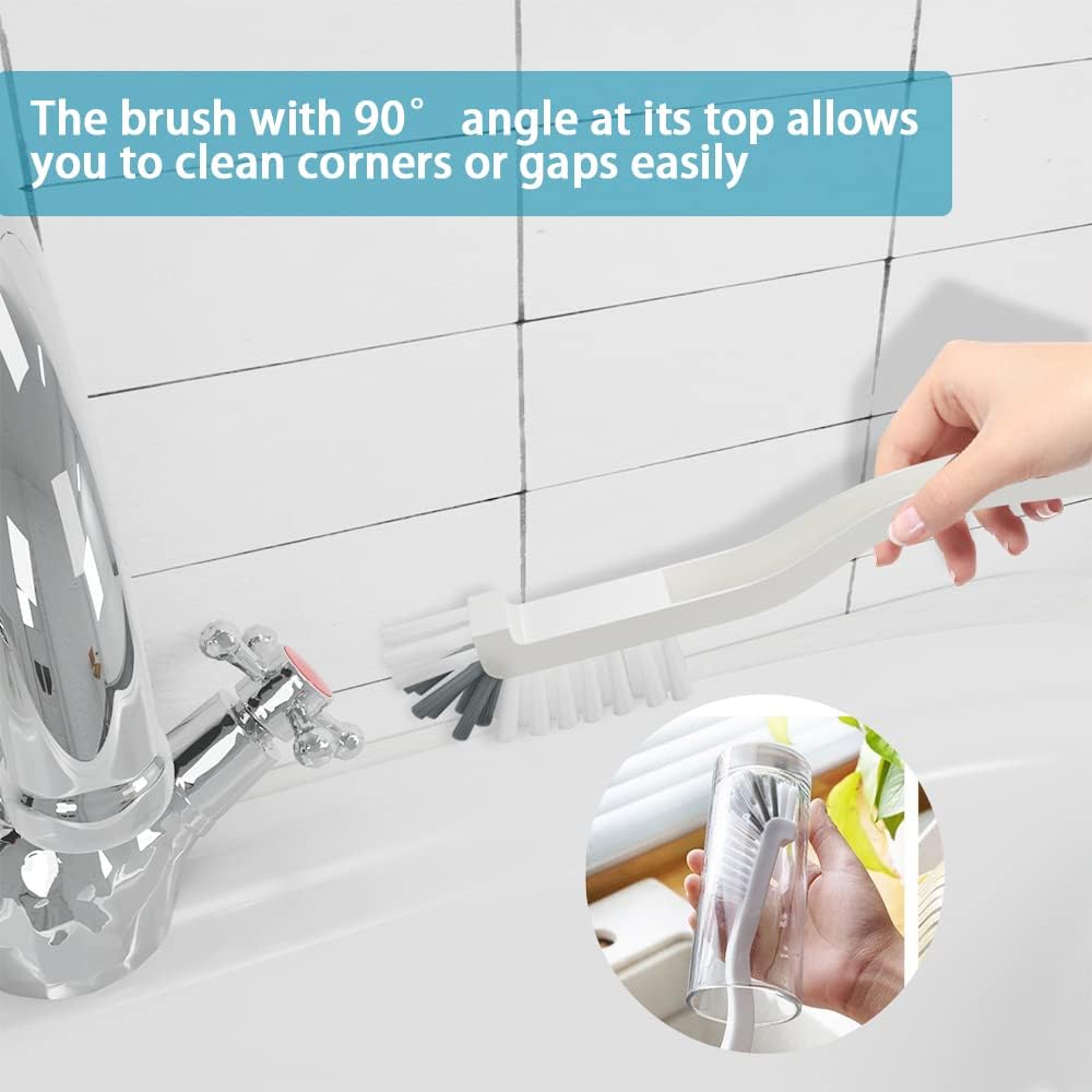 6 PCS Cleaning Brush, Scrub Brush Set for Kitchen and Bathroom Household Use with Various Brushes for Cleaning Dishes, Tiles, Corners and Floors - Image 5
