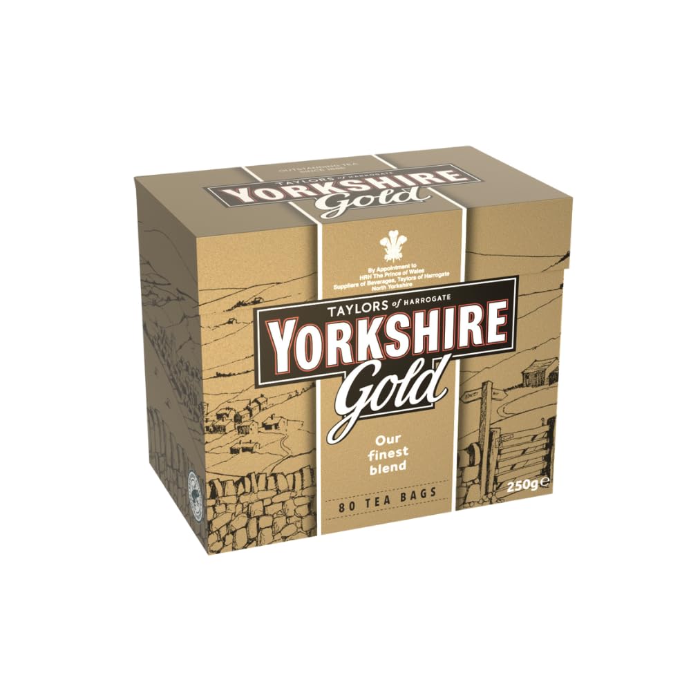 Yorkshire Tea, Gold, Pillow Tea Bags, 80 Count (Pack of 1), Premium Blend, Rich, Smooth, and Satisfying, Classic British Breakfast Blend, Caffeinated, Enjoy Hot or Iced, 80 Teabags - Image 4
