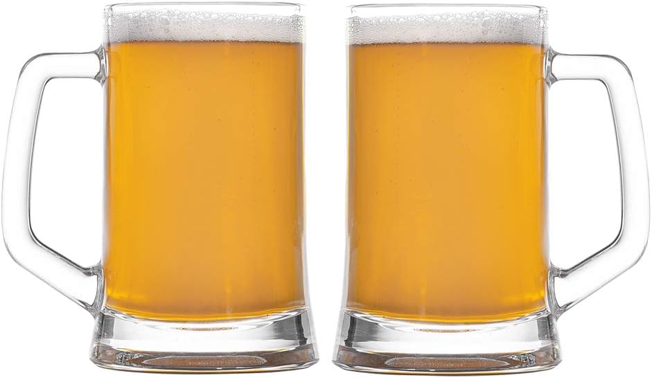 Amlong Crystal Lead-Free Beer Mug - 12 oz (Right For 1 Bottle), Set of 2 - Image 3