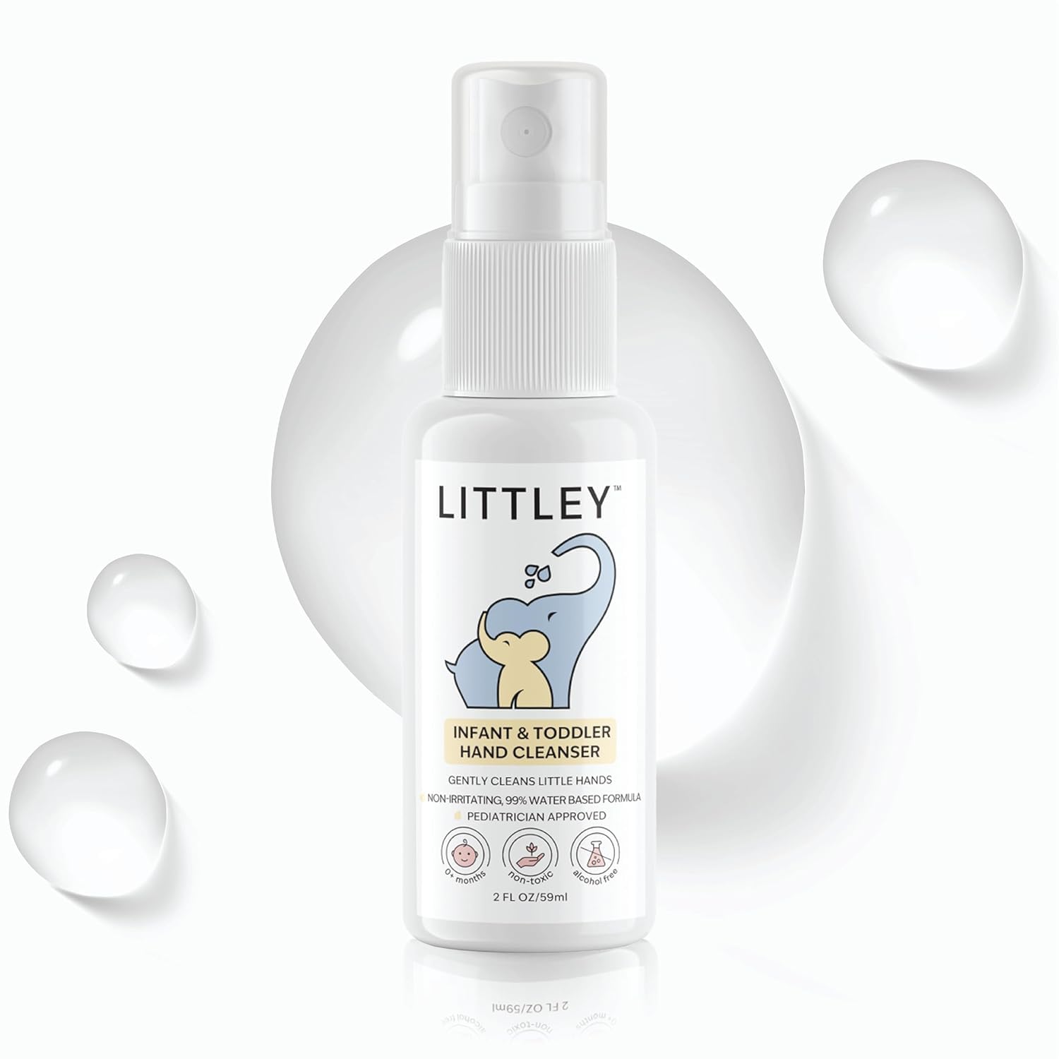 Littley Infant & Toddler Hand Cleanser | Alcohol-Free HOCl Spray for Delicate Skin | Fragrance-Free Formula | Gentle & Convenient Hand Mist | Portable Travel Size | 2 oz - Image 2