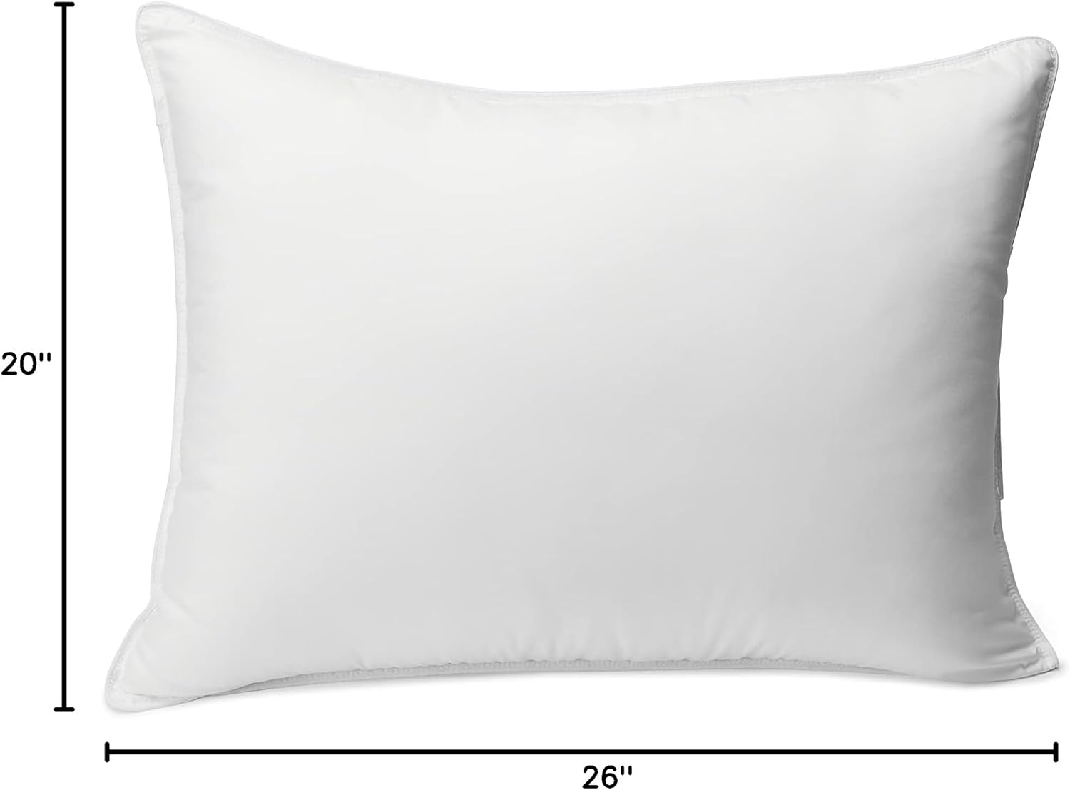 Amazon Basics Down Alternative Bed Pillows and Pillow Protector Case Set, Medium Density, Standard Size 26" x 20", Hypoallergenic, Microfiber, Washable, White, 2-Pack - Image 7