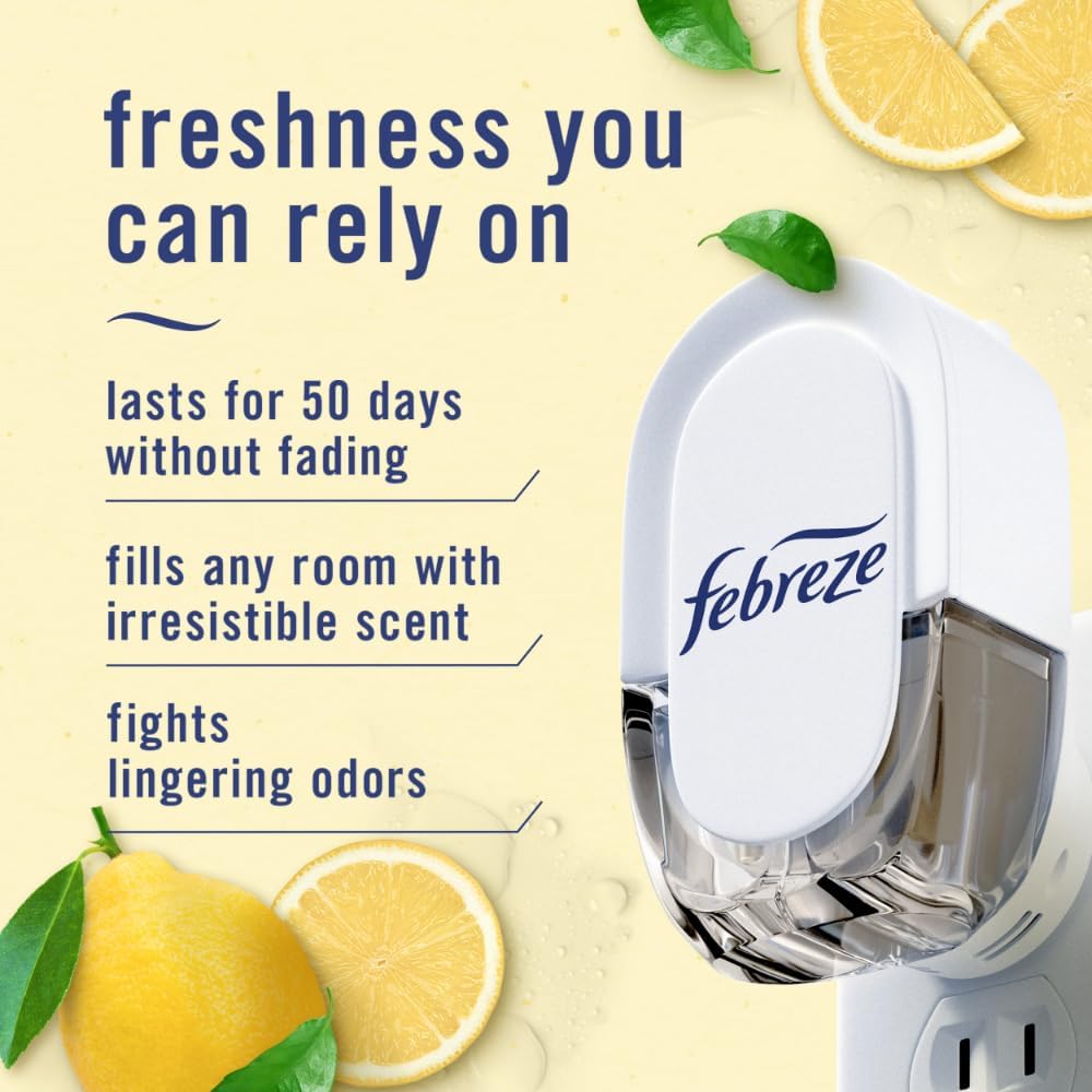 Febreze Plug In Air Freshener, Odor-Fighting Scented Oil Refill, Kitchen Odor Fighter, 2 Refills - Image 2